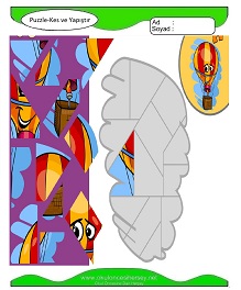 Puzzle Kes Yapıştır Çalışma Sayfaları